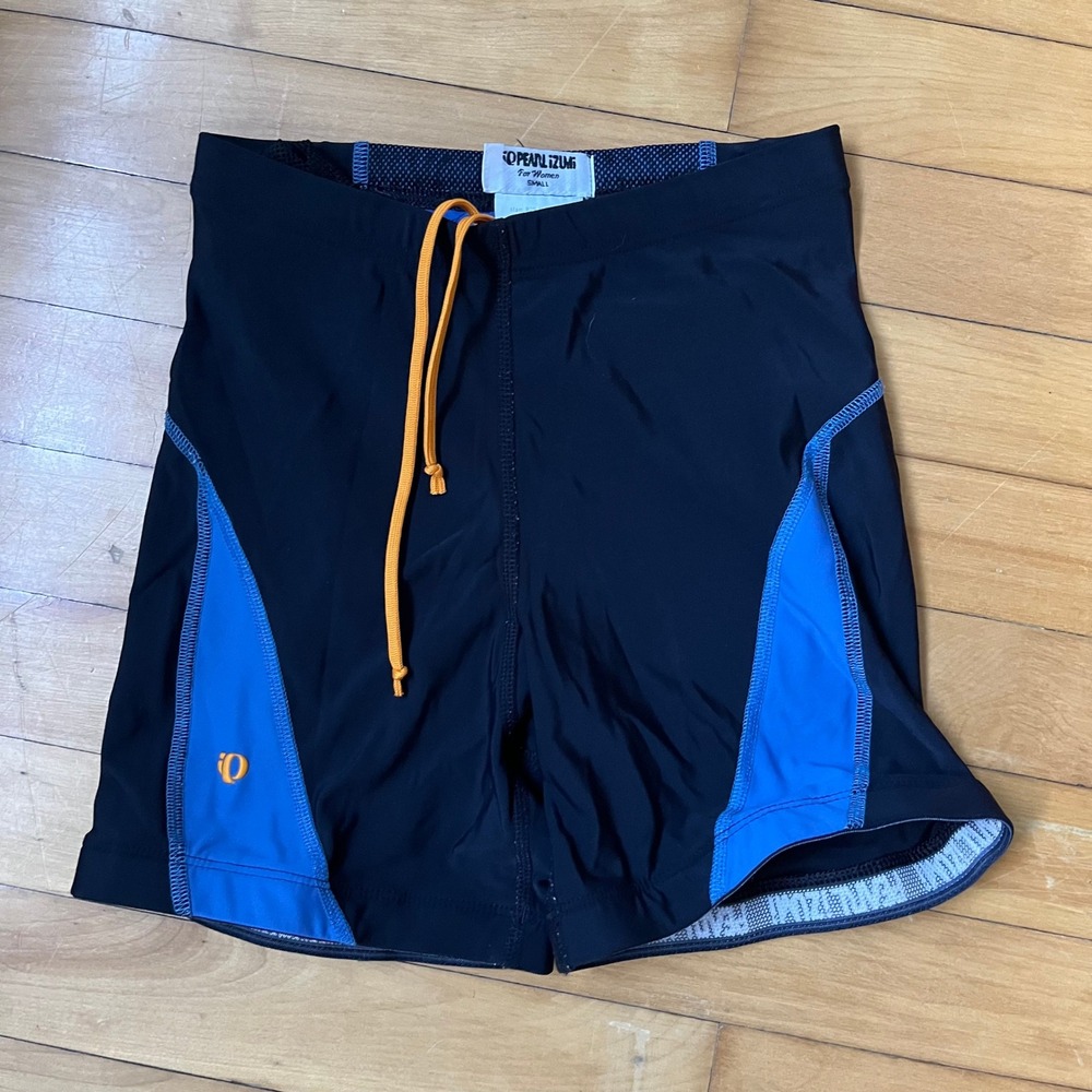 Pearl Izumi Womens Select Pursuit Triathlon Shorts Black Blue Orange Small
